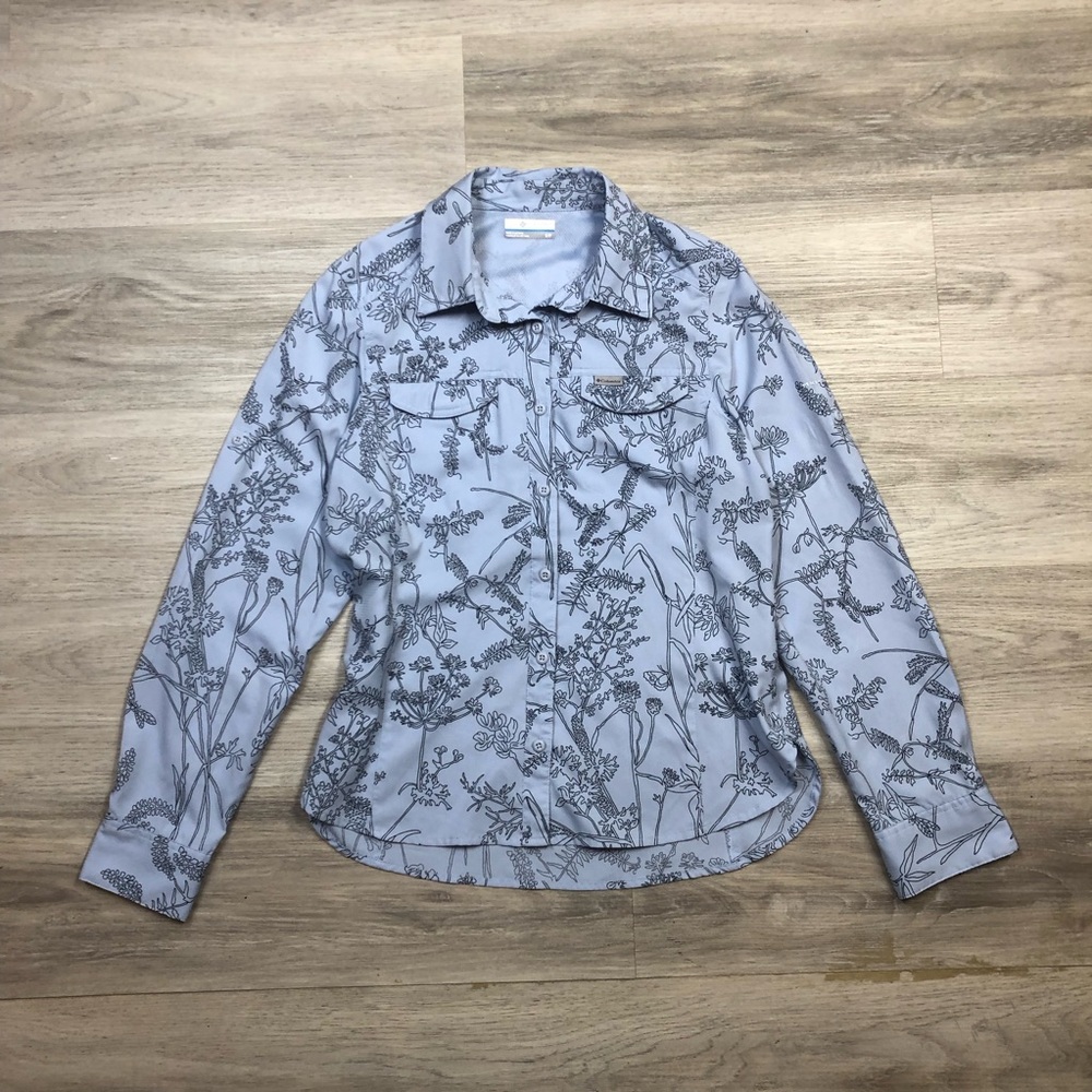 Columbia Light Blue Floral Button-Down Shirt